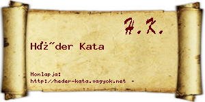 Héder Kata névjegykártya